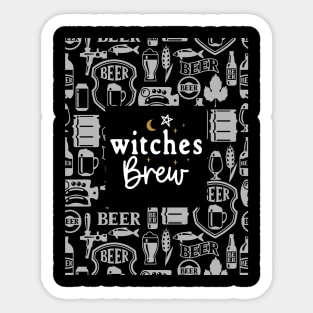 Witches Brew with Beer Bottles Sticker